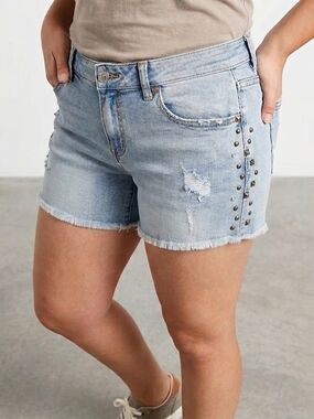 ​Maurices Studded Distressed Denim Shorts